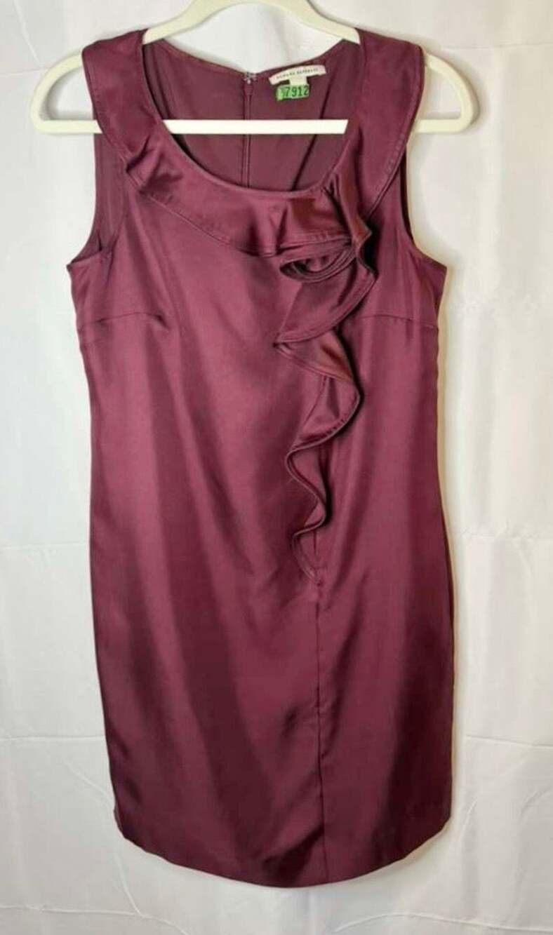 Banana Republic Burgundy 100% Silk Sleeveless Cocktail Dress sz. 8